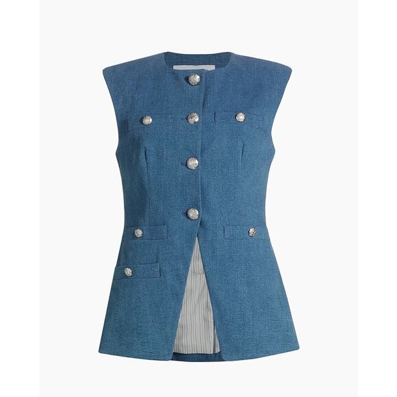 Veronica Beard Tamara Denim Vest Top Size 8 - Picture 1 of 8